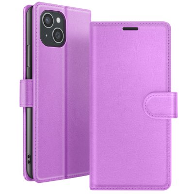 ZANAE Etui Portefeuille pour iPhone 15 Plus Support et Languette Zana&eacute; Violet