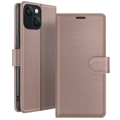 ZANAE Etui Portefeuille pour iPhone 15 Support et Languette Magn&eacute;tique Zana&eacute; Taupe