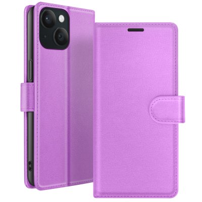 ZANAE Etui Portefeuille pour iPhone 15 Support et Languette Magn&eacute;tique Zana&eacute; Violet