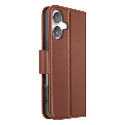 AVIZAR Etui Portefeuille pour iPhone 16 en Cuir Premium avec Fonction Stand Marron