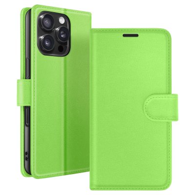 ZANAE Etui Portefeuille pour iPhone 16 Pro Fonction Support et Languette Magn&eacute;tique Zana&eacute; Vert