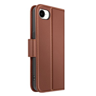 AVIZAR Etui Portefeuille pour iPhone 16e en Cuir Premium avec Fonction Stand Marron