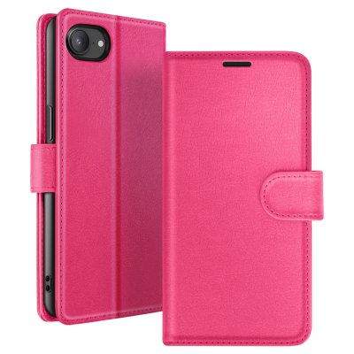 ZANAE Etui Portefeuille pour iPhone 16e Support et Languette Magn&eacute;tique Zana&eacute; Fuchsia