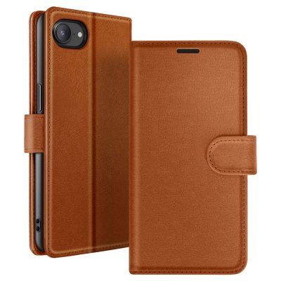 ZANAE Etui Portefeuille pour iPhone 16e Support et Languette Magn&eacute;tique Zana&eacute; Marron