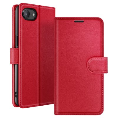 ZANAE Etui Portefeuille pour iPhone 16e Support et Languette Magn&eacute;tique Zana&eacute; Rouge