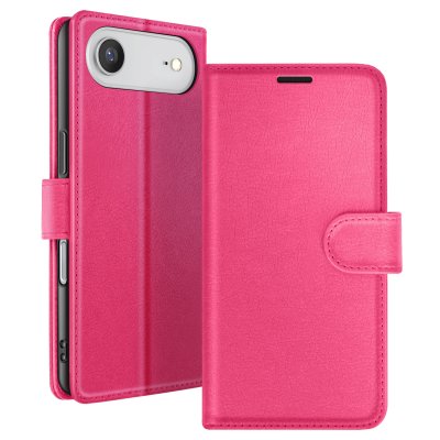 ZANAE Etui Portefeuille pour iPhone 17 Air Fonction Support et Languette Magn&eacute;tique Zana&eacute; Fuchsia