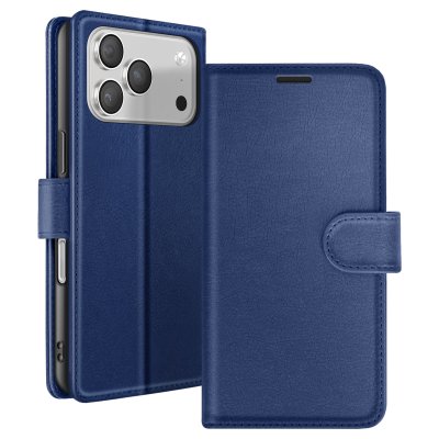 ZANAE Etui Portefeuille pour iPhone 17 Pro avec Support et Languette Magn&eacute;tique Zana&eacute; Bleu nuit