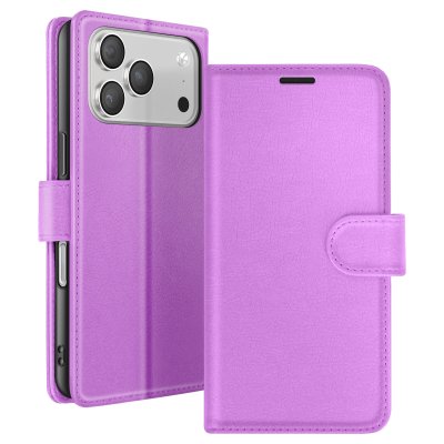 ZANAE Etui Portefeuille pour iPhone 17 Pro avec Support et Languette Magn&eacute;tique Zana&eacute; Violet