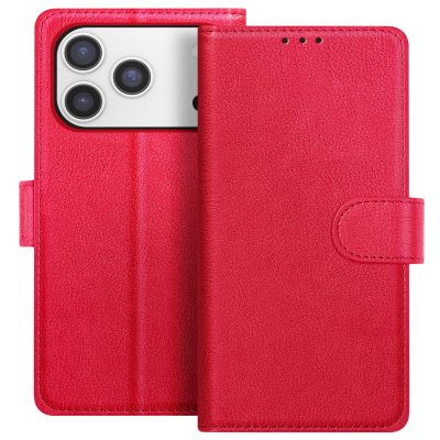 AVIZAR Etui Portefeuille pour iPhone 17 Pro Max Chesterfield avec Fonction Support Rouge