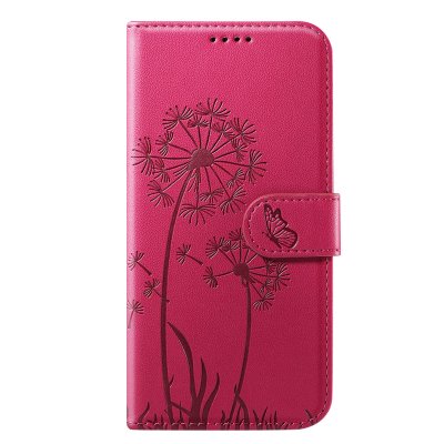 ZANAE Etui Portefeuille pour iPhone 17 Pro Max Premium Design Fleurs Papillon Zana&eacute; Rouge