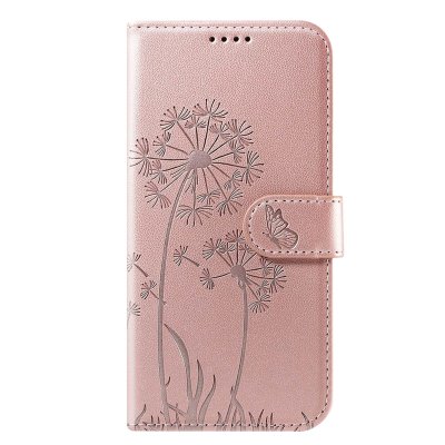 ZANAE Etui Portefeuille pour iPhone 17 Pro Premium Design Fleurs Papillon Zana&eacute; Rose champagne