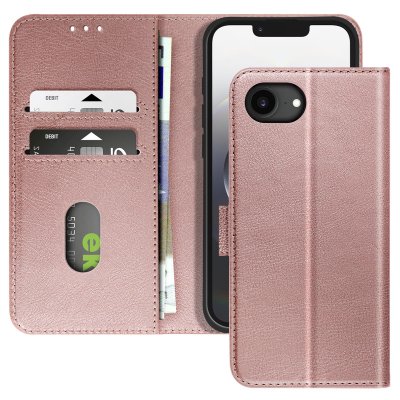 AVIZAR Etui Portefeuille pour iPhone 17e S&eacute;rie Chesterfield Grain&eacute; Fonction Stand Rose