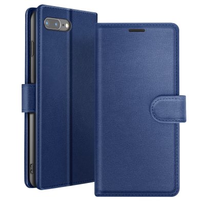ZANAE Etui Portefeuille pour iPhone 8 Plus / 7 Plus Support et Languette Magn&eacute;tique Zana&eacute; Bleu nuit