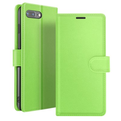 ZANAE Etui Portefeuille pour iPhone 8 Plus / 7 Plus Support et Languette Magn&eacute;tique Zana&eacute; Vert