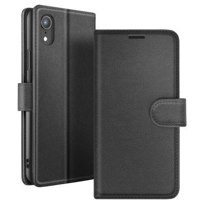 ZANAE Etui Portefeuille pour iPhone XR avec Fonction Support et Languette Magn&eacute;tique Zana&eacute; Noir
