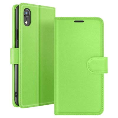 ZANAE Etui Portefeuille pour iPhone XR avec Fonction Support et Languette Magn&eacute;tique Zana&eacute; Vert