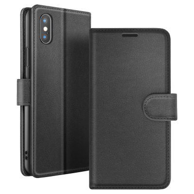 ZANAE Etui Portefeuille pour iPhone XS Max Fonction Support et Languette Magn&eacute;tique Zana&eacute; Noir