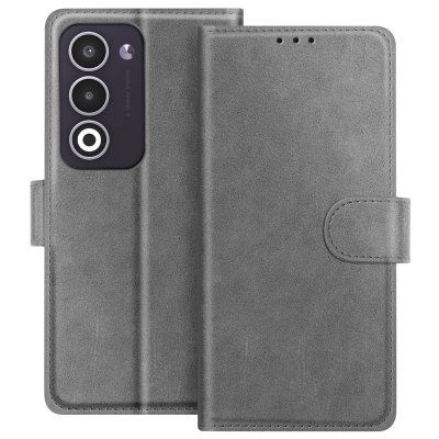 AVIZAR Etui Portefeuille pour Oppo A5 S&eacute;rie Chesterfield avec Fonction Support Gris