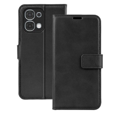 AVIZAR Etui Portefeuille pour Oppo A6 Pro Effet Surpiqu&eacute; avec Fonction support Noir