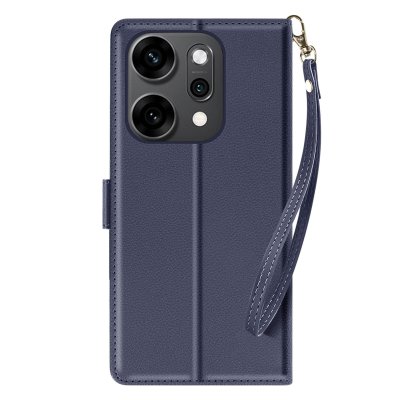 AVIZAR Etui Portefeuille pour Oppo Reno 14 / 14F / 14 FS avec Dragonne Bleu nuit