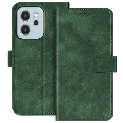 AVIZAR Etui Portefeuille pour Oppo Reno 14 avec Rabat Aimant&eacute; et Fonction Support Vert sapin