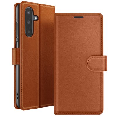 ZANAE Etui Portefeuille pour Samsung A17 Support et Languette Magn&eacute;tique Zana&eacute; Marron