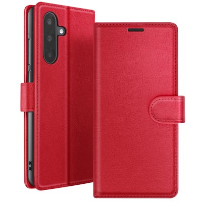 ZANAE Etui Portefeuille pour Samsung A17 Support et Languette Magn&eacute;tique Zana&eacute; Rouge