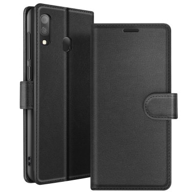 ZANAE Etui Portefeuille pour Samsung A30 Support et Languette Magn&eacute;tique Zana&eacute; Noir