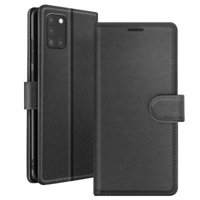 ZANAE Etui Portefeuille pour Samsung A31 Support et Languette Magn&eacute;tique Zana&eacute; Noir
