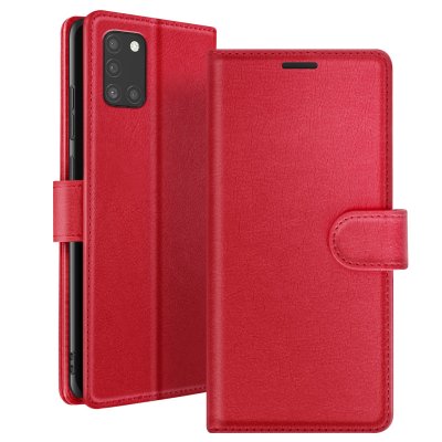 ZANAE Etui Portefeuille pour Samsung A31 Support et Languette Magn&eacute;tique Zana&eacute; Rouge
