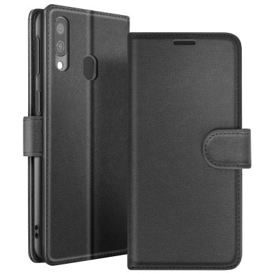 ZANAE Etui Portefeuille pour Samsung A40 Support et Languette Magn&eacute;tique Zana&eacute; Noir