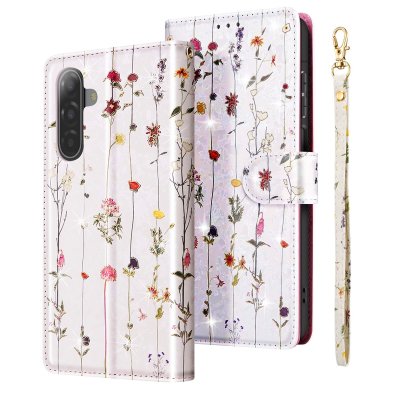 AVIZAR Etui Portefeuille pour Samsung Galaxy A17 avec Dragonne et Support Vid&eacute;o Blanc