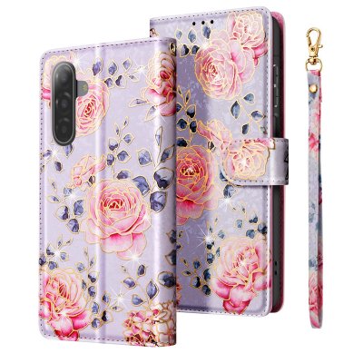 AVIZAR Etui Portefeuille pour Samsung Galaxy A17 avec Dragonne et Support Vid&eacute;o Rose antique