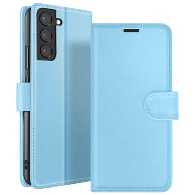 ZANAE Etui Portefeuille pour Samsung Galaxy S22 Plus Support et Languette Zana&eacute; Bleu