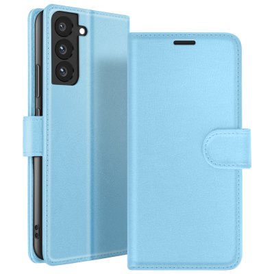 ZANAE Etui Portefeuille pour Samsung Galaxy S22 Support et Languette Zana&eacute; Bleu ciel