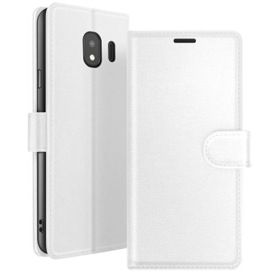 ZANAE Etui Portefeuille pour Samsung J4 Support et Languette Magn&eacute;tique Zana&eacute; Blanc