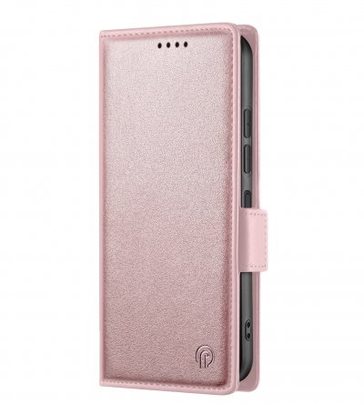 AVIZAR Etui Portefeuille Samsung Galaxy A27 Effet Cuir Cousu Fonction Support Rose Gold