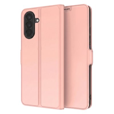 AVIZAR Etui Portefeuille Samsung Galaxy A27 Effet Cuir Mat Support Vid&eacute;o Rose champagne