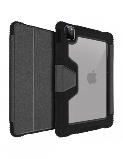 AKASHI Etui pour Apple iPad Pro 12.9 2020 / 2018 Support Vid&eacute;o Clavier Noir