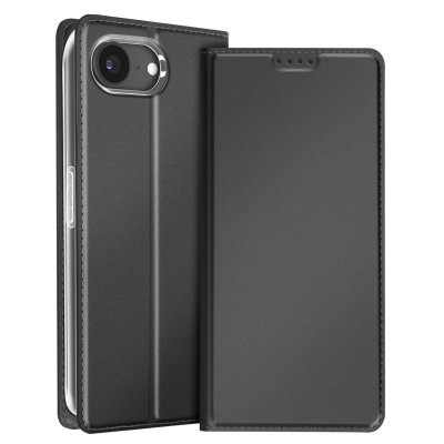 DUX DUCIS Etui pour iPhone 16e Effet Satin&eacute; Porte-Carte Support Vid&eacute;o Noir