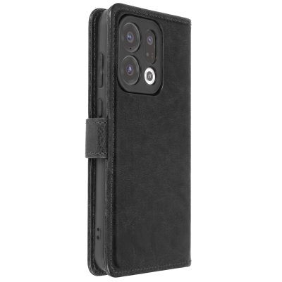 AVIZAR Etui pour Oppo Find X9 Effet Cuir Vintage avec Support et Porte-cartes Noir