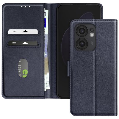 AVIZAR Etui pour Oppo Reno 13 F / 13 FS Clapet Portefeuille et Support Vid&eacute;o Bleu nuit