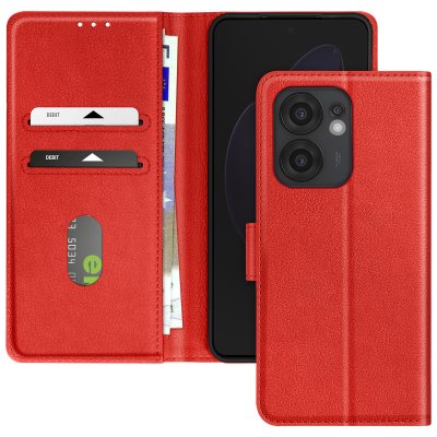 AVIZAR Etui pour Oppo Reno 13 F / 13 FS Clapet Portefeuille et Support Vid&eacute;o Rouge