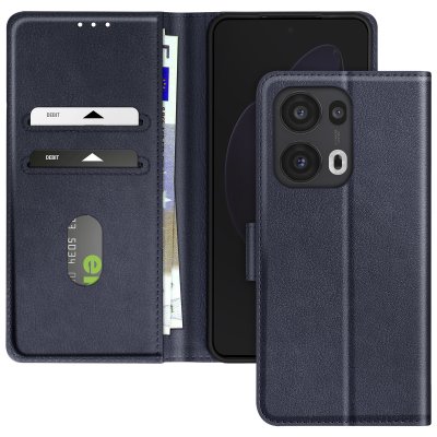 AVIZAR Etui pour Oppo Reno 13 Pro Clapet Portefeuille et Support Vid&eacute;o Bleu Nuit