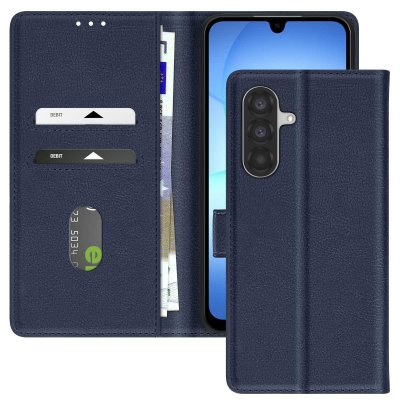 AVIZAR Etui pour Samsung Galaxy A17 Chesterfield avec Rangement Cartes Support Vid&eacute;o Bleu nuit