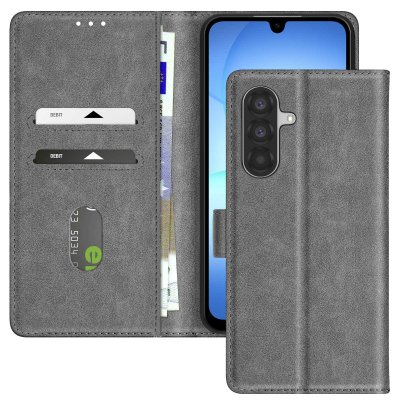 AVIZAR Etui pour Samsung Galaxy A17 Chesterfield avec Rangement Cartes Support Vid&eacute;o Gris