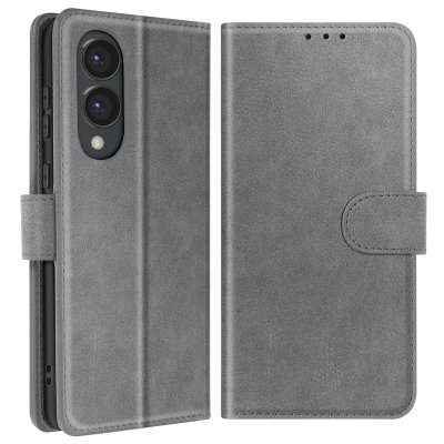 AVIZAR Etui pour Samsung Galaxy S25 Edge Clapet Portefeuille et Support Vid&eacute;o Gris