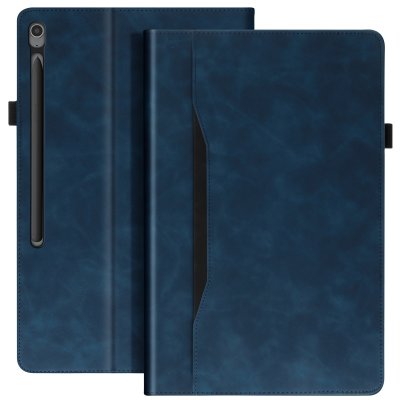 AVIZAR Etui pour Samsung Tab S10 FE Plus Clapet Portefeuille Support Vid&eacute;o Bleu nuit