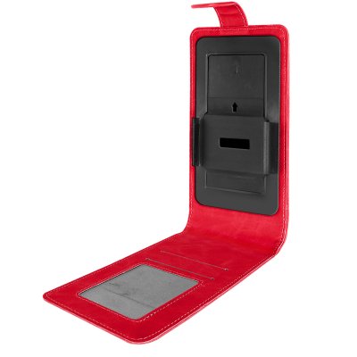 AVIZAR Etui pour Smartphone Universel Clapet Vertical Portefeuille Taille L rouge