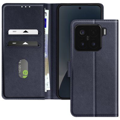 AVIZAR Etui pour Xiaomi 15 Clapet Portefeuille et Support Vid&eacute;o Bleu nuit